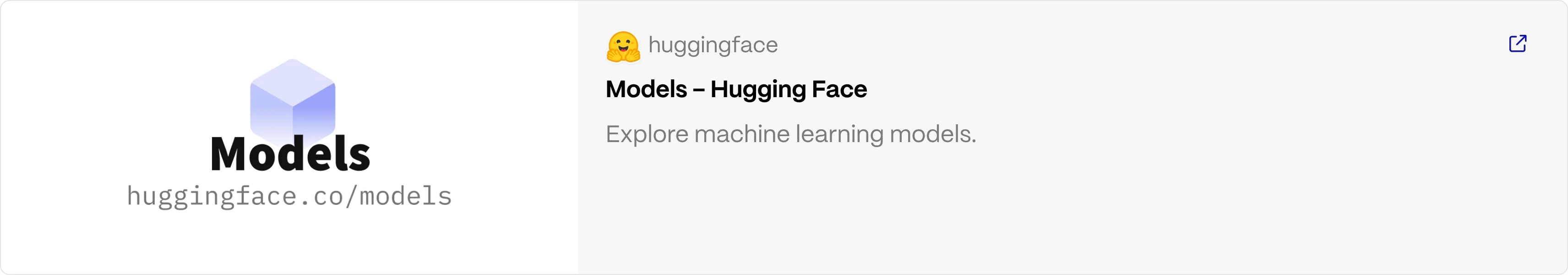 Tarjeta del catálogo de modelos de Hugging Face.